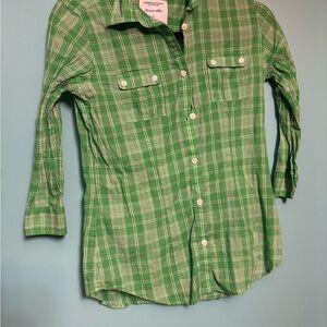 American Eagle Outfitters Women’s Green Checkered Shirt